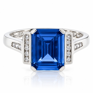 Anillo Elegante de Plata .925 con Topacio Azul