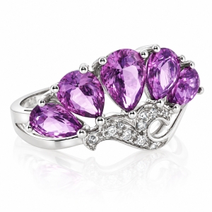 Precioso Anillo de Alejandrita Bicolor ( Morado a Rosa )