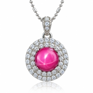 Collar de Rubi Estrella Con Diamantes Simulados