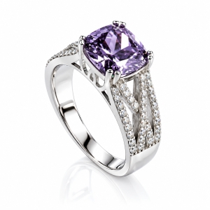 Anillo de Plata Con Amatista