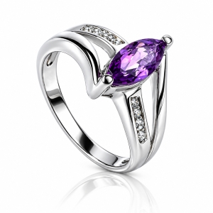 Anillo de Plata de Ley 925 con Amatista