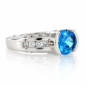 Anillo de Plata .925 con Topacio Azul