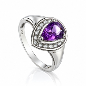 Anillo de Amatista en Corte de Pera