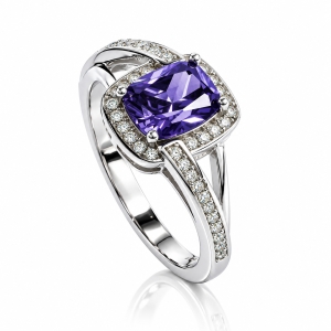 Anillo de Plata Con Amatista