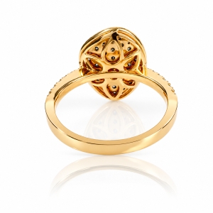 0.60 Ctw Anillo de Oro Amarillo de 14K con Diamante Chocolate