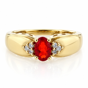 Anillo de Opalo de Fuego en Oro de 14K