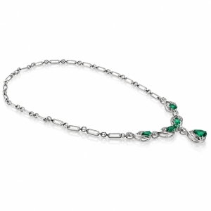 Lujoso Collar de Plata .925 con Esmeralda
