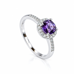 Hermoso Anillo Solitario de Alejandrita 6 mm