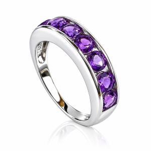 Churumbela Anillo de Plata de Ley con Amatista