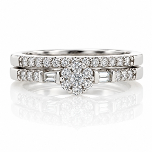 Anillo de Compromiso en Oro Blanco de 14K y Diamantes