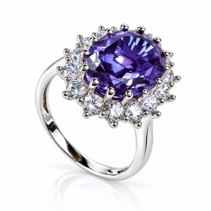 Encantador Anillo de Plata de Ley con Alejandrita