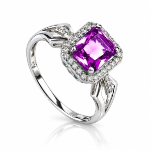 Anillo de Plata De Ley 925 con Amatista