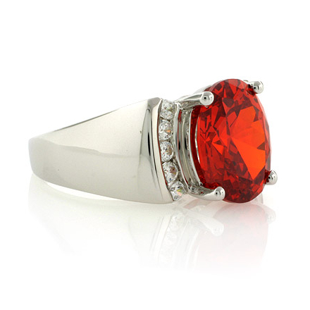 Sterling Silver Fire Cherry Opal Ring