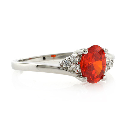 Mexican Cherry Opal Sterling Silver Ring