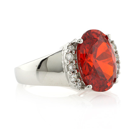 Red fire opal ring top