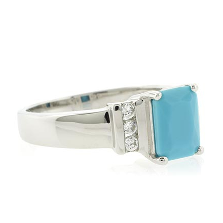 Emerald cut turquoise ring clearance