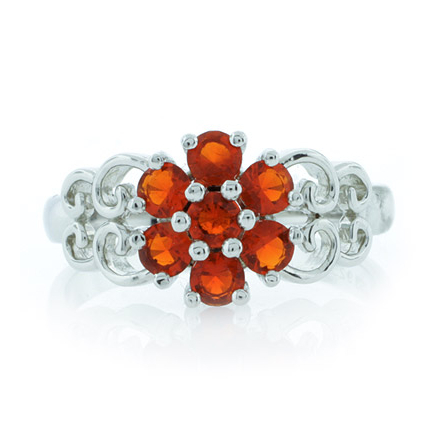 Genuine Mexican Fire Opal .925 Silver Ring