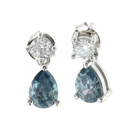 Very Elegant Alexandrite Tear Drop Brilliant Silver Earrings