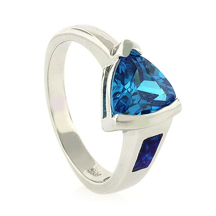 Trillion cut sale blue topaz ring