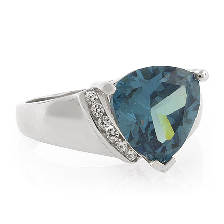 Trillion cut clearance cubic zirconia ring
