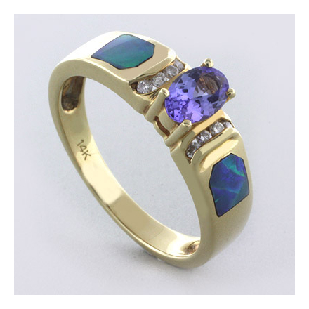 Opal and tanzanite ring online