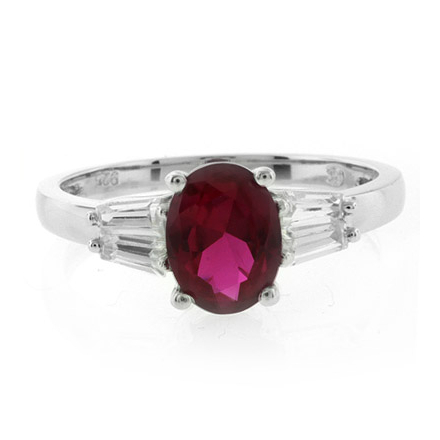 Red Ruby .925 Sterling Silver Fashion Ring