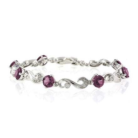 Silver bracelet outlet with purple stones