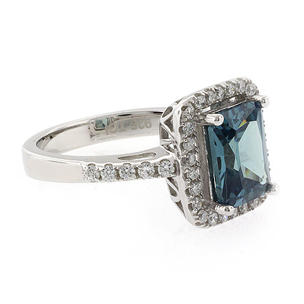 Emerald cut colored hot sale stone rings