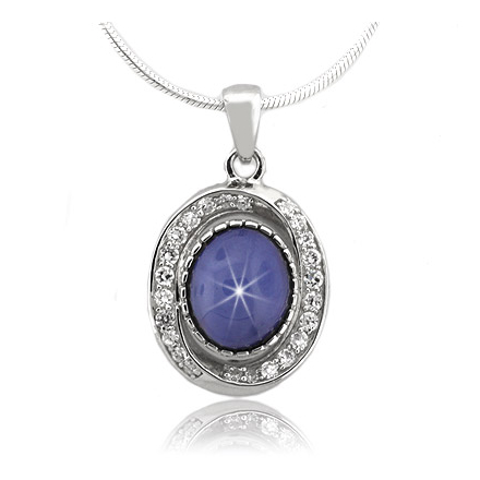 Blue star sapphire necklaces discount