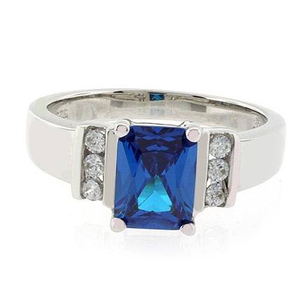 emerald cut sterling silver rings