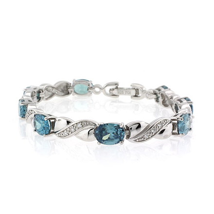 Oval Cut Green To Blue Alexandrite 925 Sterling Silver Bracelet Oval Cut Green To Blue Alexandrite 925
