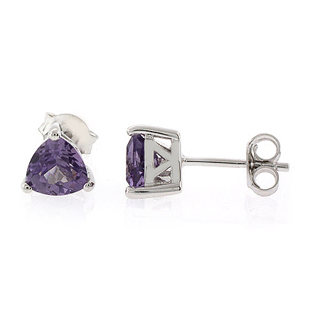 Silver earrings with purple stone discount