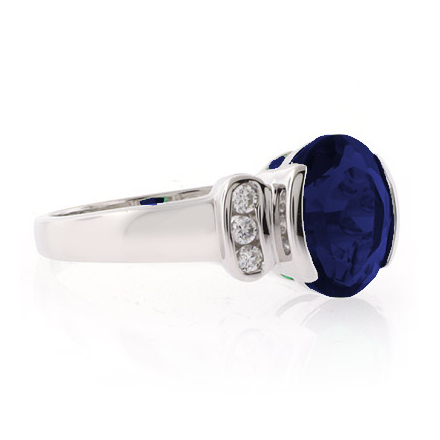 Anillo plata y zafiro azul on sale