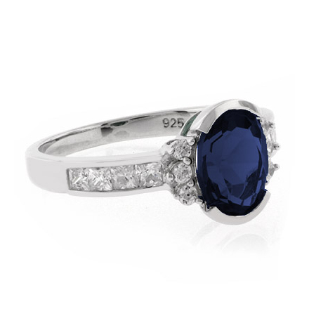 Oval Cut Channel Setting Sapphire Ring