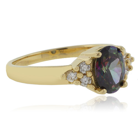Mexican Fire Mystic Topaz Gold Plated Silver Ring