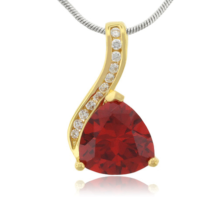 Fire Opal 14k Gold Plated Sterling Silver Pendant