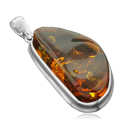 Amber silver pendant sale