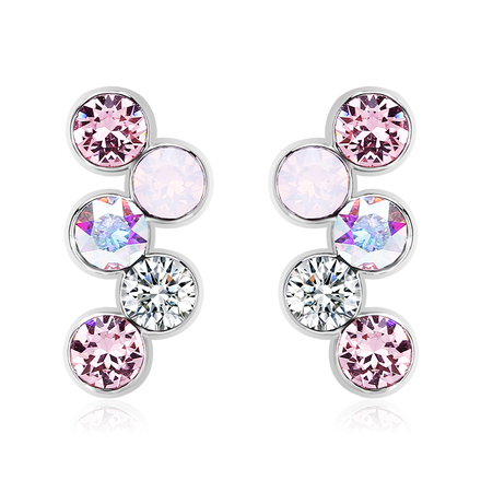 Swarovski Earrings in the shape of circles pink tones