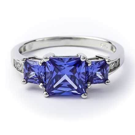 Three stone tanzanite ring deals