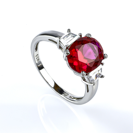 Red Ruby Ring in .925 Sterling Silver