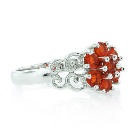 Genuine Fire Cherry Opal Silver Ring