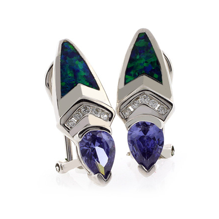 Tanzanite clip on earrings top