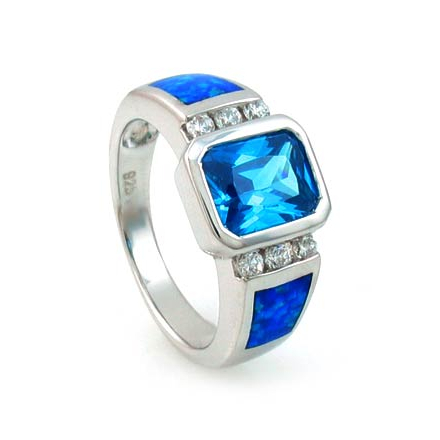 Anillo opalo azul best sale