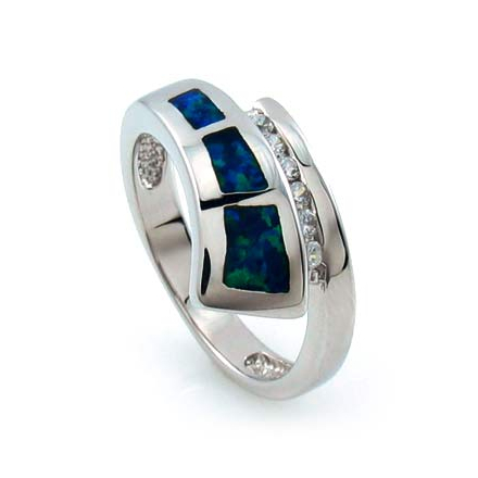 Anillo de Opalo Azul y Verde