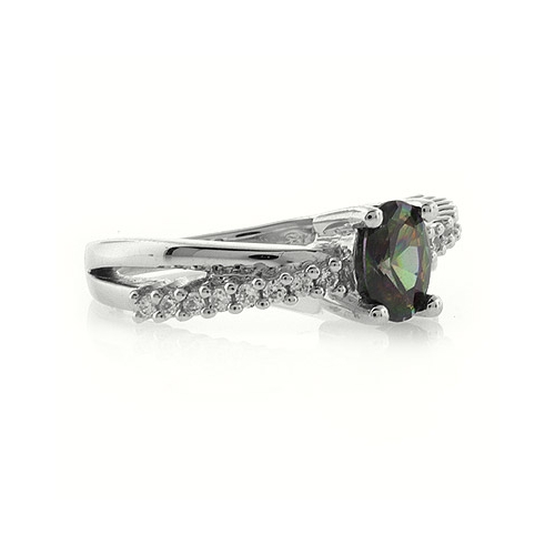 Anillo de Plata con Topacio Místico