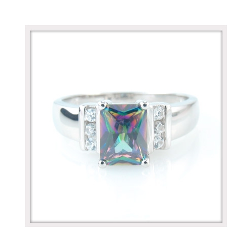 Mystic Topaz Diamond Ring