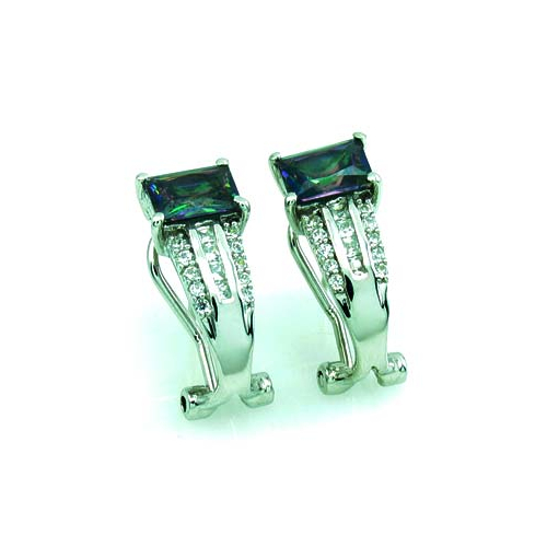 Aretes de Plata de Ley con Topacio Místico