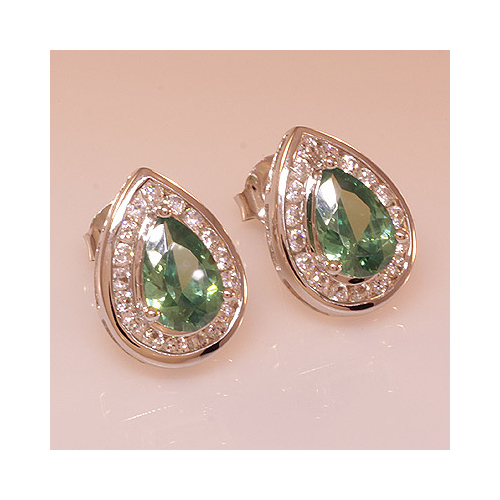 Aretes de Plata de Ley .925 con Alejandrita