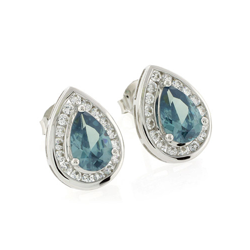 Aretes de Plata de Ley .925 con Alejandrita