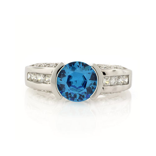 Anillo de Plata .925 con Topacio Azul